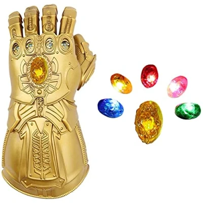 Afbeelding van Infinity Gauntlet Thanos Handschoenen LED Light Up Verwijderbare Edelsteen Cosplay Halloween Prop PVC Volwassenen (Kinderen)