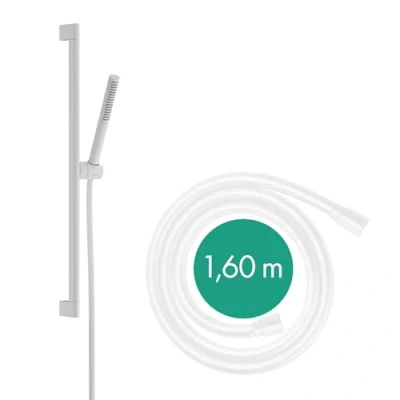 Afbeelding van hansgrohe pulsify s doucheset 100 1jet ecosmart met glijstang 65 cm mat wit 24373700