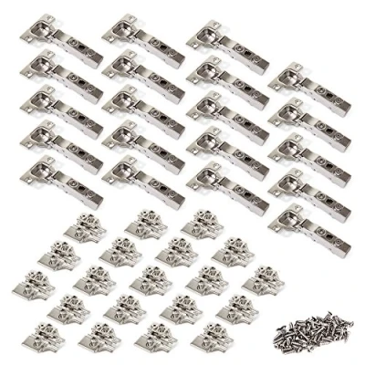 Afbeelding van Emuca 1011607 Pack van 20 scharnieren Ø 35 mm 100 met zachte sluiting voor overlappende deuren en Euro accessoires het vastschroeven verbindingsbehuizing.