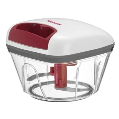 Afbeelding van multifunctionele snijder met trekkoord, gescheiden hakmolen voor uien, salade, groenten of notes, handleiding, 450 ml