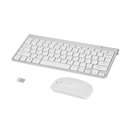 Afbeelding van Slanke waterdichte 2,4 GHz draadloze toetsenbord en muisset, oplaadbare toetsenbordmuis, stil, ergonomisch muis voor Apple Macbook PC Win XP/7/8 pc/laptop/smart tv/gaming(Zilver)