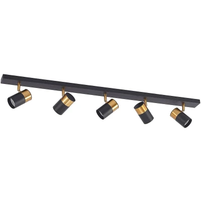 Afbeelding van Arcchio Evaro spot, gouden ring achter, 5 lamps