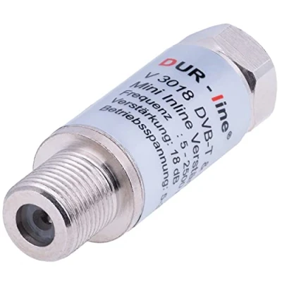 Afbeelding van DUR line® V3018 Mini inline versterker, versterking 18 dB, voor satelliet en DVB T2, 5 2500 MHz