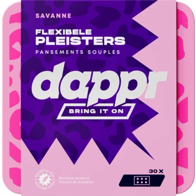 Afbeelding van Dappr Savanne Pleisters van bamboe 30 st. 2 maten &amp; 3 designs in 1 doosje