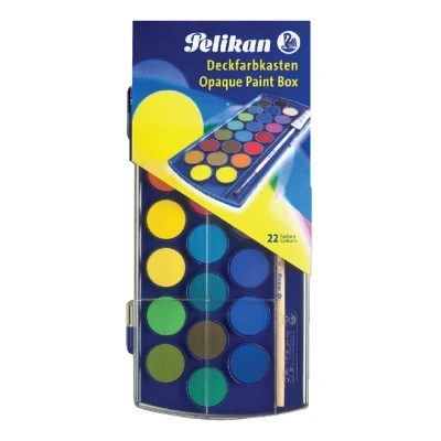 Afbeelding van Pelikan verfdoos plakkaatverf Paintbox 22 napjes verfdozen