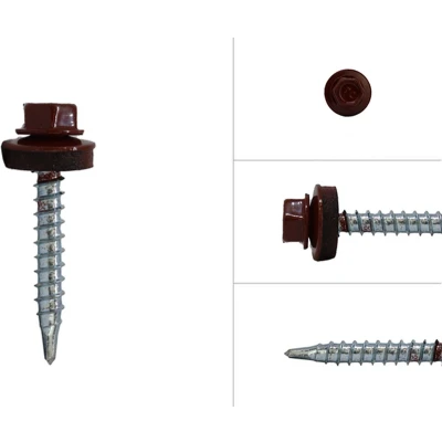 Afbeelding van Dakpanplaatschroeven Rood Verzinkt 4.8 x 35 mm Doos 100 stuks