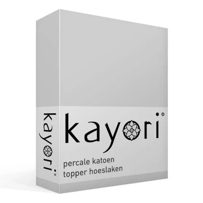 Afbeelding van Topper Hoeslaken Kayori Shizu Zilvergrijs (Percal) 100 x 200 cm