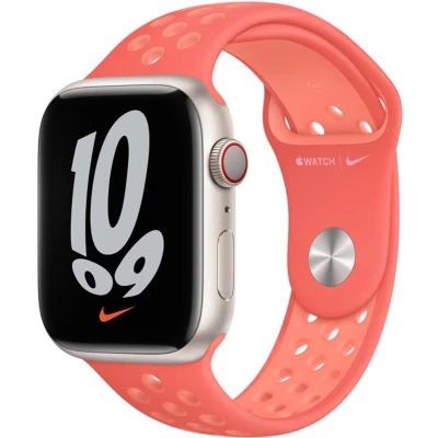Afbeelding van Apple Watch bandje Origineel Siliconen en TPU (zacht) Roze Geschikt voor Series 1/2/3/4/5/6/7/8/9/10/SE/Ultra/Ultra 2 (44/45/46/49 mm)