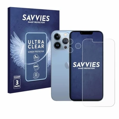 Afbeelding van Savvies Screenprotector voor Apple iPhone 13 Pro (Voor+Camera) Folie Beschermfolie transparant (6 Stuks)