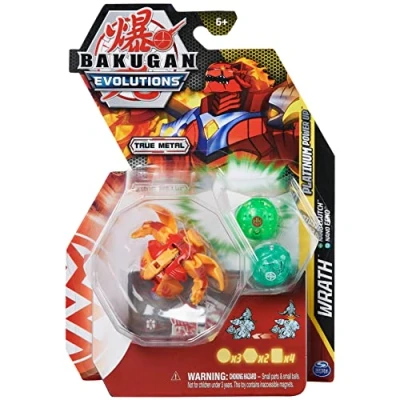 Afbeelding van Bakugan Evolutions Platinum Power Up True Metal Wrath met Nano Echo en Clutch actiefiguur 2 Nanogan Bakukernen bekwaamheidskaarten