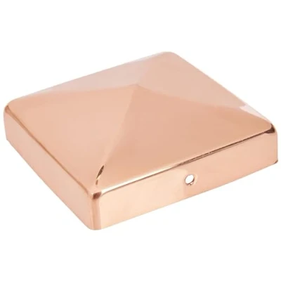 Afbeelding van Alberts 217297 Paalkap voor houten palen vlakke vorm koper 90 x mm