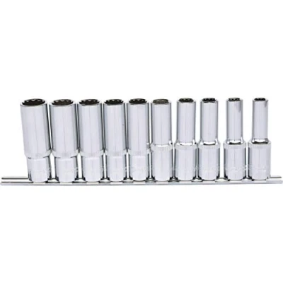 Afbeelding van KS Tools, Dopsleutel + dopmoer, 1/2&quot; CHROMEplus 12 punts dopsleutelset lang, Flankentractie, 10 delen (14 mm, 18 11 19 17 15 13 16 mm)