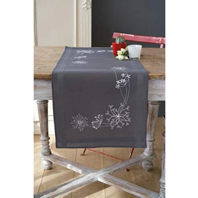Afbeelding van Vervaco Nap loper Witte bloemen en grassen 0165300