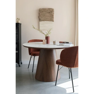 Afbeelding van Puur Alivia eettafel rond walnoot Hout
