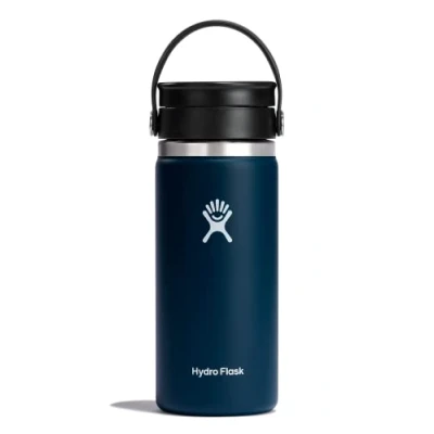 Afbeelding van Hydro Flask Reiskoffiefles 473 ml (16 oz) Vacuüm geïsoleerde roestvrijstalen reismok met lekvrij Flex Sip deksel BPA vrij Wide Mouth Indigo