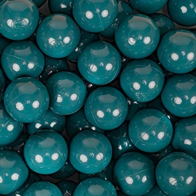 Afbeelding van KiddyMoon Plastic Ballen Voor Kinderen Ø 7 Cm Kleurig Gecertificerd Gemakt In EU, Donker Turkoois,100
