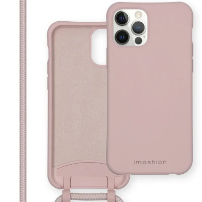 Afbeelding van Apple iPhone 12 Pro Max Hoesje Siliconen en TPU (zacht) iMoshion Softcase/Koordhoesje/Backcover Roze Telefoonhoesje