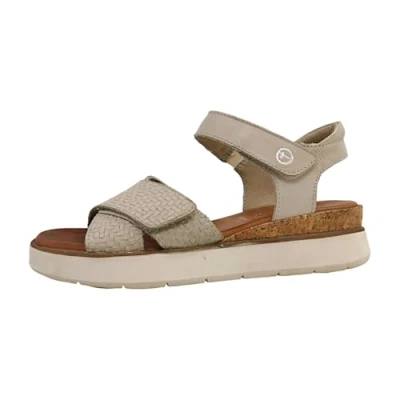Afbeelding van Tamaris Comfort Sandalen met plateauzool, Dames, Maat: 38, Ivory Leer