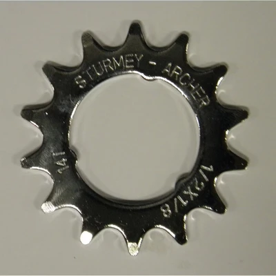 Afbeelding van SturmeyArcher Tandwiel Sturmey Archer 14T 1/8 Vlak model Chroom