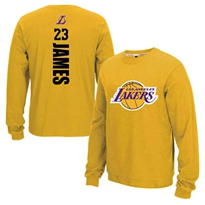 Afbeelding van Pullover Unisex Basketball Kleding Lakers Sweatshirt Mannen Sporten Lange Mouwen Outdoor Casual Geel Hoodies Kleding, L