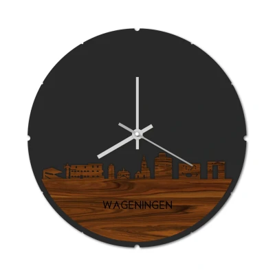 Afbeelding van Skyline Klok Rond Wageningen Palissander