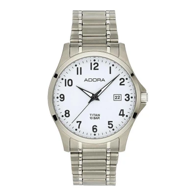 Afbeelding van Adora horloge met datum volledig titanium zilverkleurig/wit AB6347