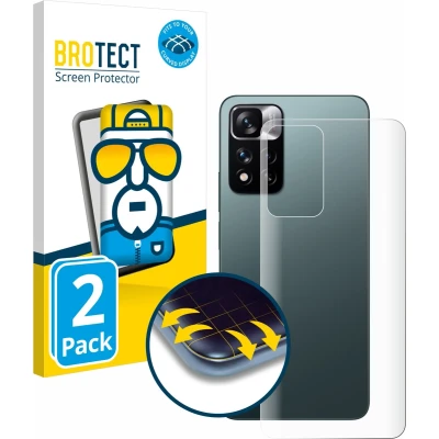 Afbeelding van BROTECT Screenprotector voor Xiaomi Redmi Note 11 Pro+ 5G (Achterkant) Folie Beschermfolie transparant volledig dekking (2 Stuks)