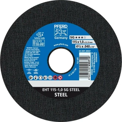 Afbeelding van PFERD SG STEEL 61340382 Doorslijpschijf recht 115 mm 25 stuk(s) Staal