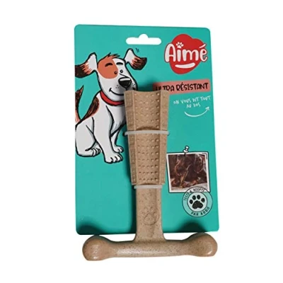Afbeelding van Aimé Kauwspeelgoed voor middelgrote en grote honden met kip 14 cm Botten van bamboevezels nylon hondenspeelgoed bevordert mondhygiëne