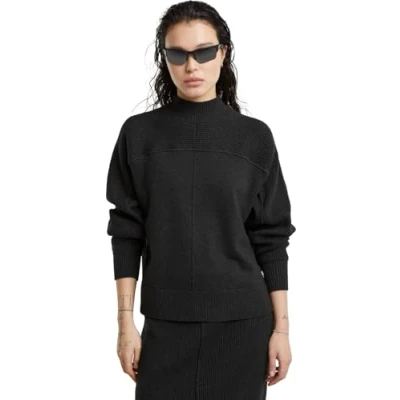 Afbeelding van G STAR BOXY MOCK Jumper Trui, Dames, Maat: Medium, Shadow htr