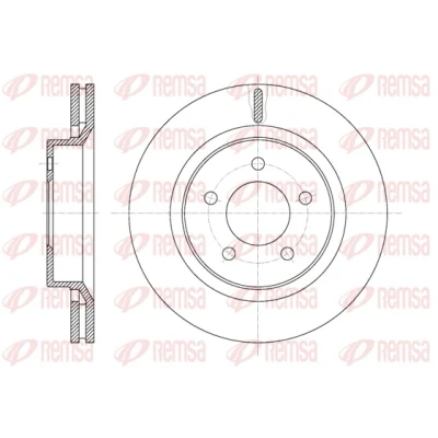 Afbeelding van REMSA Remschijf Vooras 297, 297mm 26mm 5 Geventileerd 61360.10 4779133AA,4779133AB,4779133AC,DCA6136010 Remschijven