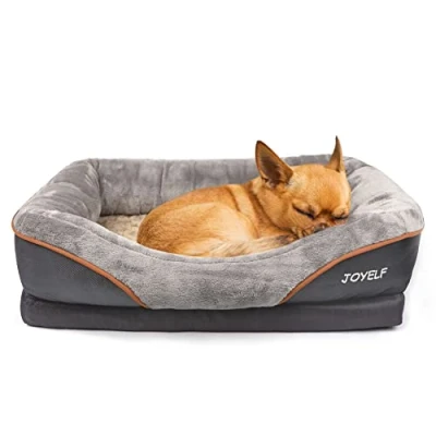 Afbeelding van JOYELF Traagschuim Hondenbed Kleine Orthopedische Hond Bed &amp; Bank met Afneembare Wasbare Hoes en Piepend Speelgoed als Geschenk