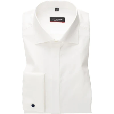 Afbeelding van ETERNA modern fit overhemd twill ecru Strijkvrij Boordmaat: 44