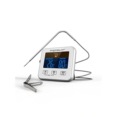 Afbeelding van Aigostar 2 in 1 Magnetische Digitale Kern Thermometer Met Keuken Timer Alarm 0 250 Graden Celcius Vloeistof/Vlees Temperatuurmeter Meetsonde Draad &amp; Kook