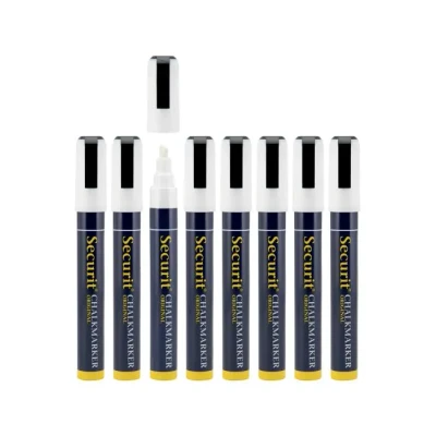 Afbeelding van Securit set wisbare krijtstiften 6mm wit (8 stuks)