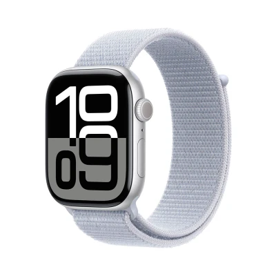 Afbeelding van Apple Watch Series 10 GPs 46mm Blue Cloud Sport Loop Smartwatch Silver