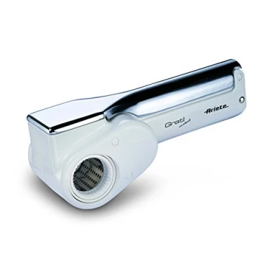Afbeelding van Ariete Gratì Metal 44, draadloze elektrische kaasrasp, 2 roestvrijstalen walsen inclusief, 1 kg kaas met een acculading, rasp voor verschillende ingrediënten, 1500 mAh, wit
