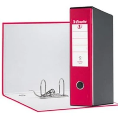 Afbeelding van Esselte Eurofile map met hefboommechanisme en hoes, protocol formaat, karton kunststof coating Dorso 8 cm fuchsia