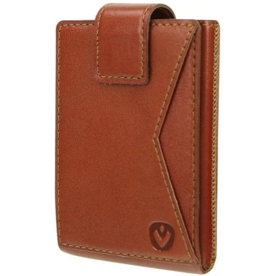 Afbeelding van Pasjeshouder Pocket Premium Easy Out systeem Leer 8 tot 10 pasjes RFID Cognac
