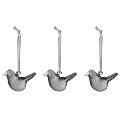 Afbeelding van Iittala Glazen vogel hanger set van 3 Grijs