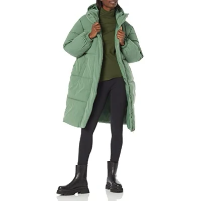 Afbeelding van Amazon Essentials Oversized lange pufferjas voor dames (verkrijgbaar in grote maten), saliegroen, 6X