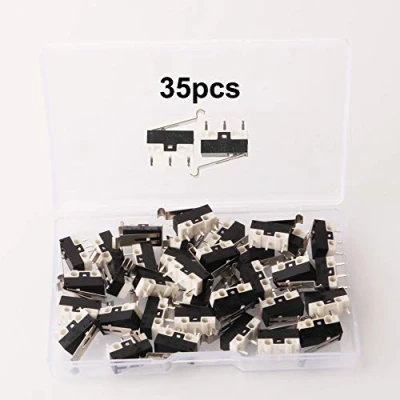 Afbeelding van GTIWUNG 35 stuks mini microschakelaar, mechanische eindschakelaar, AC 1 A 125 V 3 pins SPDT grens Micro Switch R type hendel voor Arduino