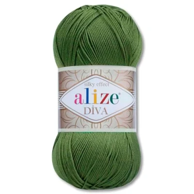 Afbeelding van Frida&#039;s Wollhaus Alize 100 g Diva wol breien haken microvezel 64 kleuren (79 bladgroen)