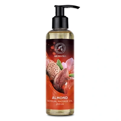 Afbeelding van Sensuele massageolie amandel 200 ml lichaamsolie met amandelolie, druivenpitolie en macadamia olie eetbaar natuurlijk kissable voor koppels liefdesolie