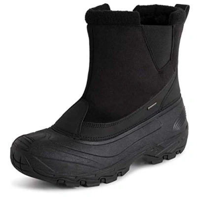Afbeelding van Polar waterdichte herenzool diep loopvlak volledig namaakbont gevoerde winterbestendige snowboots zwart pull on UK11 / EU45 YC0684
