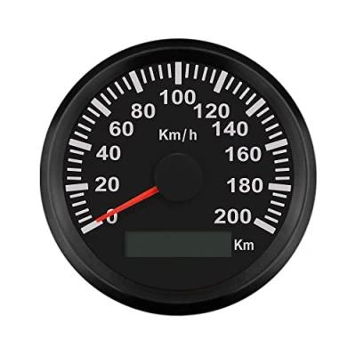 Afbeelding van ELING kilometerteller, 200 km/h, GPS, voor vrachtwagen, zeevoertuigen, met tegenlicht, 85 mm, 12 V/24 V