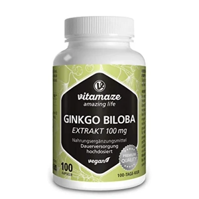 Afbeelding van Ginkgo Biloba Capsules Veganistisch, 50:1 verhouding: 100 mg Extract = 5000 Gingko Pure Bladpoeder,100 Capsules, Dagen Voorraad, Hoge Dosering, Supplement zonder Additieven, Made in Germany
