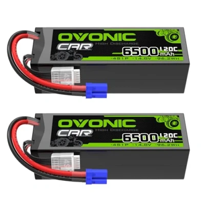 Afbeelding van OVONIC 4s Lipo accu 14,8 V 120 C 6500 mAh met EC5 stekker voor RC auto truck Truggy Quadcopter helikopter vrachtwagen boot vliegtuig (2 stuks)