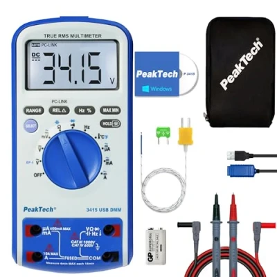 Afbeelding van Peaktech, Multimeter, Digitale multimeter TRMS AC 6000 cijfers 700 VAC 1000 VDC 10 ADC ( 3415) (CAT IV 600V, CAT III)