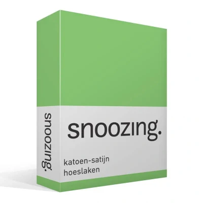 Afbeelding van Snoozing Katoen satijn Hoeslaken Tweepersoons 120x220 cm Lime